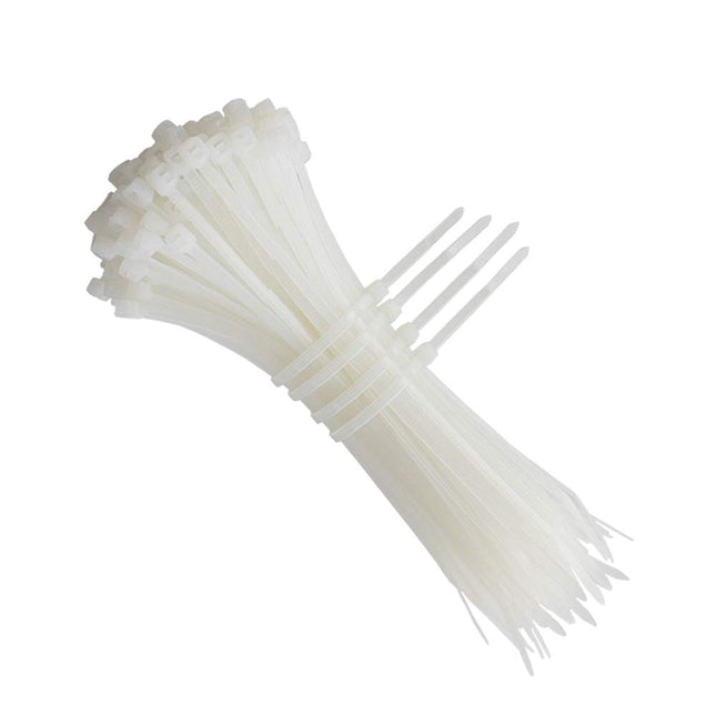 ETOPARS 250 Pieces White 350mm x 4.8mm Self-Locking Plastic Cable Ties Self-Adhesive Protected Wire Cable Locking Tool 22kg Tensile Strength