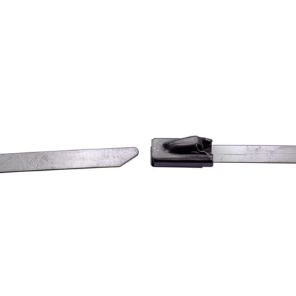 Red Tools stainless steel cable ties, 316 steel, 100-pack, various sizes and lengths, steel band, temperature range between -80° and +540° Celsius (4.6 x 300 mm)
