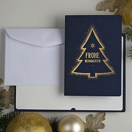 Art Nuvo - EXCLUSIVE CHRISTMAS CARDS SET OF 10 CARDS, 120x170mm, GILDED AND EMBOSSED CHRISTMAS MOTIFS MADE OF METALLIC WITH INSERTS AND ENVELOPES