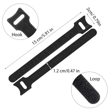 Kaablisidemed, takjakinnitused, reguleeritavad kinnitusrihmad juhtmete haldamiseks, kaablite korraldamiseks, 15 x 1,2 cm, must, 100 tk pakis