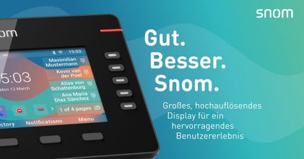 Snom D865 IP-telefon, SIP-lauatelefon, 5-tolline IPS-värviline ekraan 1280 x 720 pikslit, 12 SIP-identiteeti, 10 programmeeritavat funktsiooniklahvi, WiFi NFC, Bluetooth, 3-aastane tootjagarantii, must, 00004536
