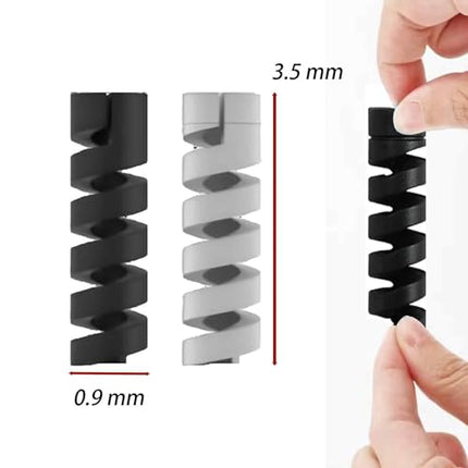24 Pack Silicone Charging Cable Protectors for Cell Phones, Laptops, Flexible Spiral Cable Protector, Animal Protection
