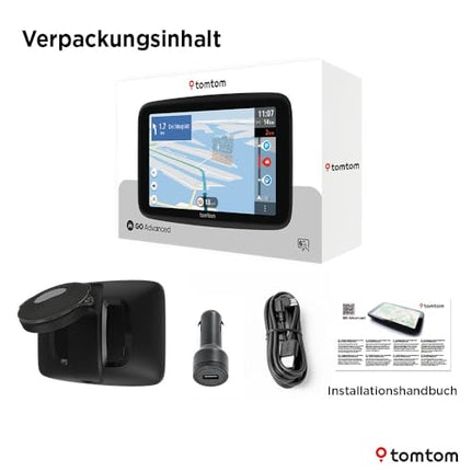 TomTom Car Sat Nav GO Advanced (6-tolline, liiklusummikute vältimine tänu TomTom Trafficule, maailmakaardi uuendused kaasas, uuendused WiFi kaudu, dünaamiline sõiduraja abiline, integreeritud, pööratav kinnitus)