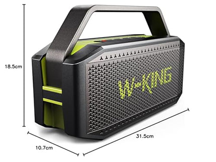 W-KING Bluetooth Speaker Music Box Large, (100W MAX) 60W IPX6 Speaker Boxes Bluetooth Box-Deep Bass, Portable Speaker Outdoor Party Soundbox Boombox, PowerBank/40H/TF Card/AUX/EQ/NFC