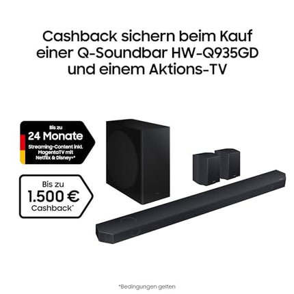 Samsung HW-Q935GD 9.1.4-kanaliga Q-Soundbar teleritele, 2.0.2-kanaliga tagumised kõlarid, Bluetooth-kõlar juhtmevaba Dolby Atmose / DTS:X-iga, Q-Symphony [2024]