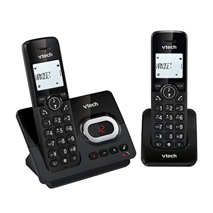 VTech CS2051 Cordless Phone with Answering Machine and 2 Handsets, ECO+ Mode, Senior Phone, Landline Phone, Call Blocker, Hands-Free Function, Large Buttons, 1-Line Display, Black