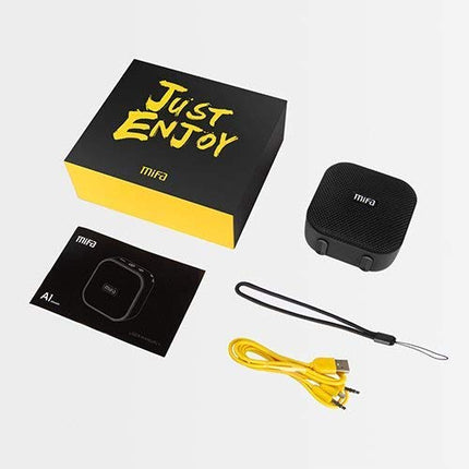 MIFA A1 Mini Bluetooth Speaker, True Wireless Stereo Technology, 15 Hours Playtime, IP56 Waterproof and Dustproof Wireless Speaker with 3.5mm Audio Input, Black
