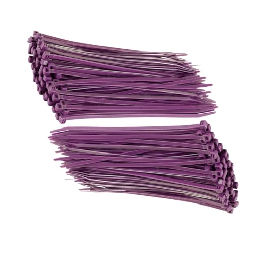 TERF® Cable Ties, 200 mm x 3.6 mm, Premium Nylon, Secure Self-Closing Mechanism, Plastic Ties for Home, Office, Garden, Garage, Workshop, DIY, Multipurpose, Purple, 100 Pack
