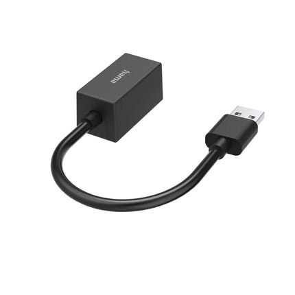Hama USB Etherneti adapter (USB 3.0 võrguadapter gigabaidise Etherneti 10, 100, 1000 Mbps jaoks, USB LAN-adapter, USB-pistik Etherneti pesasse, ühildub Windowsi ja Maciga, arvuti, sülearvuti ja tahvelarvuti jaoks)