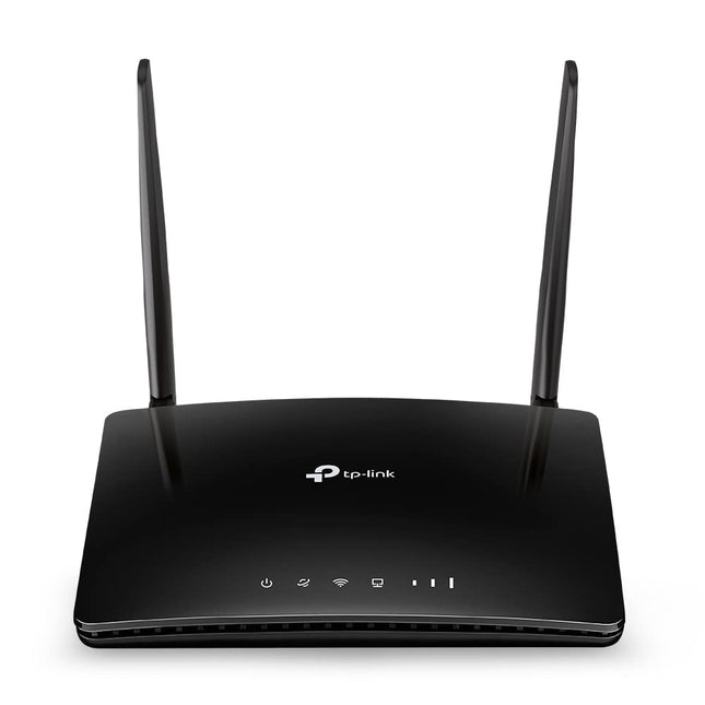 TP-Link TL-MR6400 LTE ruuter, 4G ruuter, toetab SIM-kaarte, 4G Cat4 kuni 150 Mbps, 2,4 GHz N300 Wi-Fi, 4x 100 Mbps porti, ühenda ja mängi, kuni 32 seadet, vanemlik kontroll, külalisvõrk, must