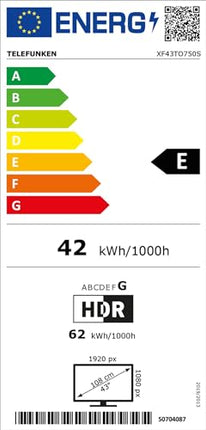 Telefunkeni 43-tolline TiVo-toega nutiteler (Full HD, HDR, kolmekordne tuuner, 6 kuud HD+ garantiid) XF43TO750S