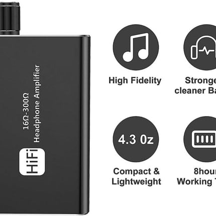Kõrvaklappide võimendi, kaasaskantav helivõimendi 3,5 mm AUX-port nutitelefoni, tahvelarvuti, MP3-muusikapleieri jaoks