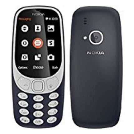 Nokia 3310 2G mobiiltelefon (2,4-tolline värviline ekraan, 2MP kaamera, Bluetooth, raadio, MP3-mängija, üks SIM-kaart) tumesinine