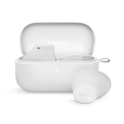 Philips TAT2149WT täiesti juhtmevabad kõrvasisesed Bluetooth-kõrvaklapid - väikesed nupud. Suurepärane hinna ja kvaliteedi suhe. Looduslik heli. Dünaamiline bass, taskukohane laadimisümbris, selged kõned - valged