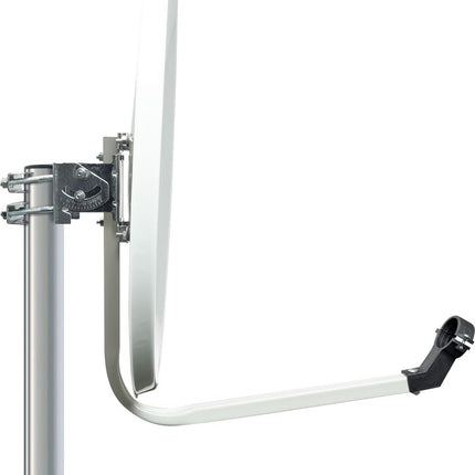 SCHWAIGER 128 satelliitantenn SAT-antenn satelliidisüsteemi nihkeantenn LNB tugivarre mastikinnitusega satelliitantenn SAT-süsteem teras 55 x 62 cm helehall