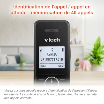 VTech MS3050 Cordless Landline DECT Telephone with Call Blocking, Answering Machine, Caller ID/Call Pending, Volume Control, Hands-Free Function, Fast Numbering