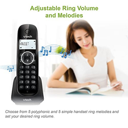 VTech CS1401 DECT Cordless Phone with 2 Handsets, Call Blocker, Speakerphone, Caller ID/Call Waiting, Backlit Display, ECO Mode, Low Radiation, Black