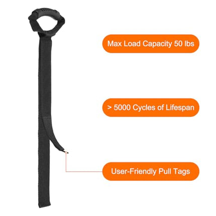 sourcing map Extension Cord Holder Organizer Storage Straps 560/710 mm Heavy Duty Garage Carrying Straps with Handle for Power Cords, Cables, Hoses, Ropes, Black, 6 Pack