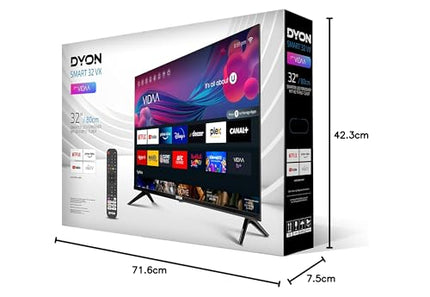 DYON Smart 32 VX - 32-tolline (80 cm) nutiteler HD kolmekordse tuuneriga (DVB-C/-S2/-T2), App Store'i, Prime Video, Netflixi, YouTube'i, DAZN-i, Disney+ ja hotellirežiimiga