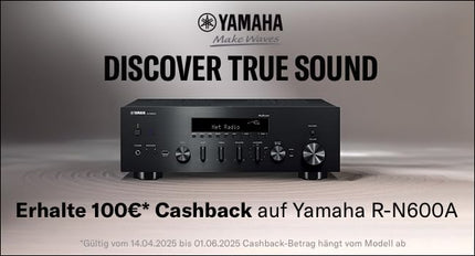 Yamaha R-N600A võrguvastuvõtja - hõbedane - tipptasemel ToP Art struktuur ja Pure Direct režiim - MusicCast - Sabre ES9010K2M 384 kHz, 32-bitine DAC