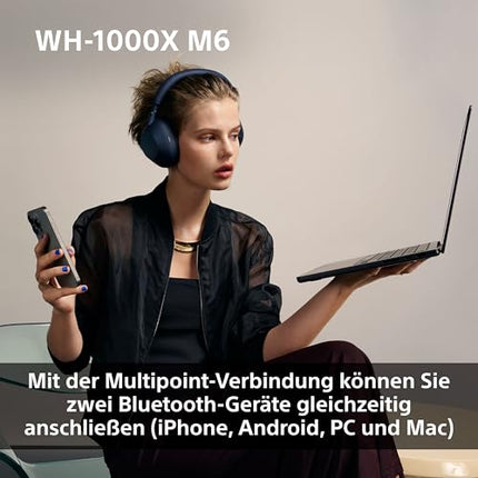 Sony lipulaev WH-1000XM6 mürasummutavad juhtmevabad kõrvaklapid, iseloomulik kõrglahutusega heli, ülim mugavus, kokkupandav disain, vastupidav ümbris, 30-tunnine aku, iOS ja Android - hõbedane