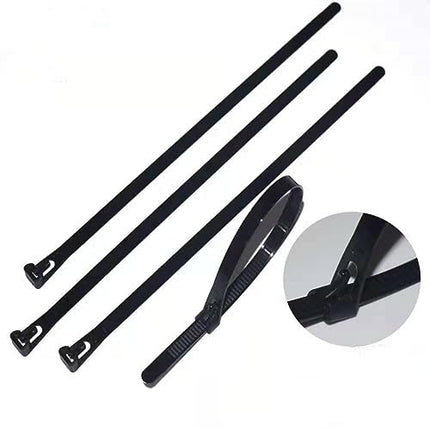 Donboly korduvkasutatavad kaablisidemed, mustad, vastupidavad, tugevast nailonist, suured, eemaldatavad, paksust plastist kaablisidemed, mustad, 5 x 200 mm, 100 tk pakis