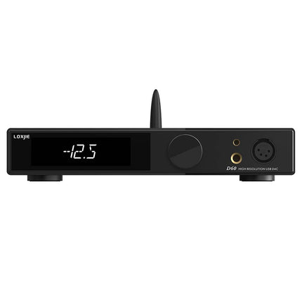 LOXJIE D60 kõrvaklapivõimendi dekooder, HiFi heli, Bluetooth 5.1, 6.35mm/4.4mm kõrvaklapipesa, XLR-RCA väljundid, THD+N, -125dB, toetab LDAC aptX-HD AAC SBC koos kaugjuhtimispuldiga (must)