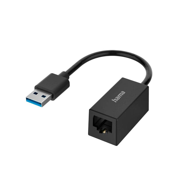 Hama USB Etherneti adapter (USB 3.0 võrguadapter gigabaidise Etherneti 10, 100, 1000 Mbps jaoks, USB LAN-adapter, USB-pistik Etherneti pesasse, ühildub Windowsi ja Maciga, arvuti, sülearvuti ja tahvelarvuti jaoks)
