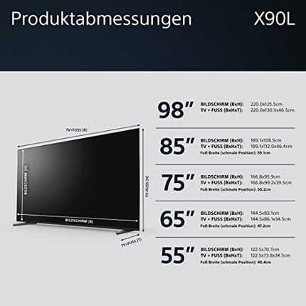 Sony BRAVIA XR, XR-85X90L, 85-inch TV, Full Array LED, 4K HDR 120Hz, Google TV, Smart TV, Works with Alexa, with exclusive PS5 features, HDMI 2.1, Gaming Menu with ALLM + VRR, 24 + 12 Month Warranty