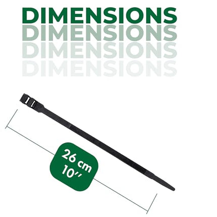 Boltza® Durable Double Locking Cable Ties, 9.0 mm x 260 mm, Black, 100 Pack