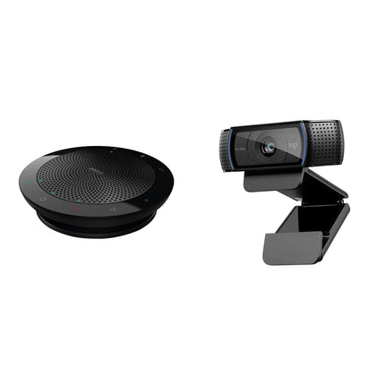Jabra Speak 510 Speaker — Portable Bluetooth Speaker &amp; Logitech C920 HD PRO Webcam, Full HD 1080p, 78° Field of View, Autofocus, Clear Stereo Sound, Exposure Correction - Black