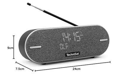 TechniSat DIGITRADIO BT 2 - portable premium Bluetooth speaker with DAB+ digital radio (FM, clock, alarm timer, water-resistant casing, favorites memory, AUX-in, battery, 20 watts) anthracite