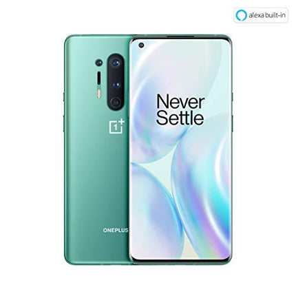 OnePlus 8 Pro 5G 12 GB RAM 256 GB SIM-kaardita nutitelefon kolmekordse kaamera, kahe SIM-kaardi ja integreeritud Alexaga. Glacier Green - 2-aastane garantii.