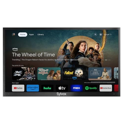 SYLVOX 43-tolline õueteler, nutikas QLED Google TV, IP55 veekindel teler, 4K UHD, Dolby Atmos, toetab Google Assistantit, häälassistent, 1000 nitti osalise päikesevalgusega õueteler (2024. aasta mudel)