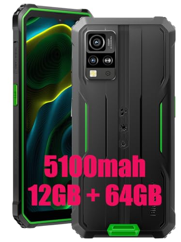 Blackview BV4800 SE välistingimustes kasutatav mobiiltelefon, 5100mAh, 12GB+64GB/2TB (2025), lepinguta nutitelefon, 6.56" 90Hz, IP69K veekindel, ehitusplatsi telefon, 16MP+8MP/kaks 4G/OTG/GPS/NFC (roheline)