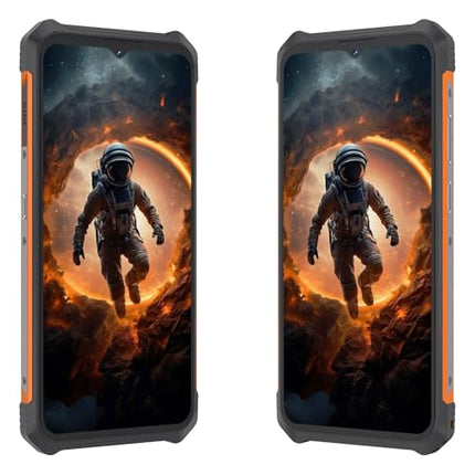 Cubot Kingkong ES – 6,56-tolline HD+ nutitelefon, 16 GB (6 GB + 10 GB) RAM ja 128 GB ROM, 48 MP kolmekordne kaamera, 5100 mAh aku, Android 14, kaheksatuumaline protsessor, värv must + oranž