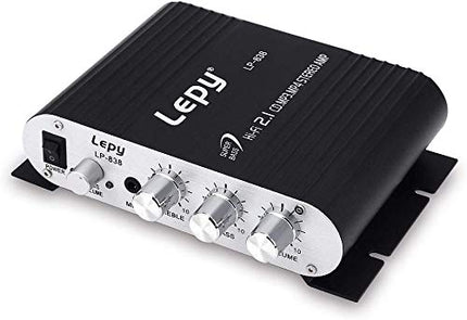 DollaTek LEPY LP-838 autokanali võimendi, stereo subwoofer, heli lisatarvik (must), LED-tuli