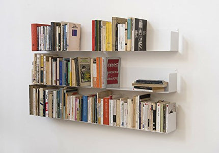 TEEbooks - CD- ja DVD-riiul - 6 tk komplekt - terasest - valge - 60x15x15cm