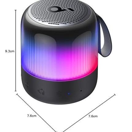 Soundcore Glow Mini Speaker, Portable Bluetooth Speaker, 360° Sound, Light Show, 12h Playtime, Individually Adjustable EQ &amp; Light, IP67 Waterproof &amp; Dustproof, for Camping, Home &amp; Beach Parties
