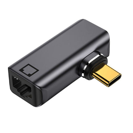 Cablecc magnetiline nurga all olev USB-C tüüpi C USB 3.1 kuni 1000 Mbps gigabiti Etherneti võrgu LAN-adapter sülearvutile