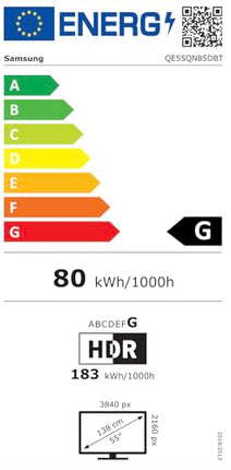 Samsung Neo QLED 4K QN85D 55-tolline teler Neural Quantum AI Gen2 protsessoriga, kvantmaatriksitehnoloogiaga, tehisintellektiga ülesskaleerimisega, nutiteler, tehisintellektiga teler, 55QN85D [2024]