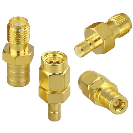 4 pieces car antenna adapter SMB female to SMA male with pin, DAB radio antenna adapter, RF adapter connector for car satellite radio antenna antenna cable pigtail