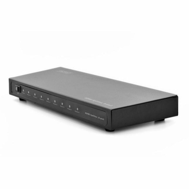 DIGITUS DS-43302 HDMI jaotur 1x8 – sisend: 1 port / väljund: 8 porti – Full HD 1080p/24 Hz HDTV: 1920 x 1200p – HDCP 1.0 / 1.1 / 1.2 – DTS Digital, Dolby Digital, DTS-HD, Dolby True HD