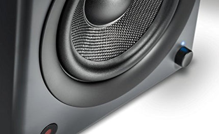wavemaster TWO PRO stone gray – Bookshelf speaker system (110 watts) with Bluetooth streaming, digital connections, and IR remote control. Active speakers for use with TV/tablet/smartphone, dark gray (66352)