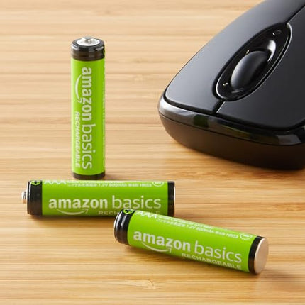 Amazon Basics AAA NiMH laetavad akud, 800 mAh, laeb kuni 1000 korda, eelnevalt laetud, 24 tk