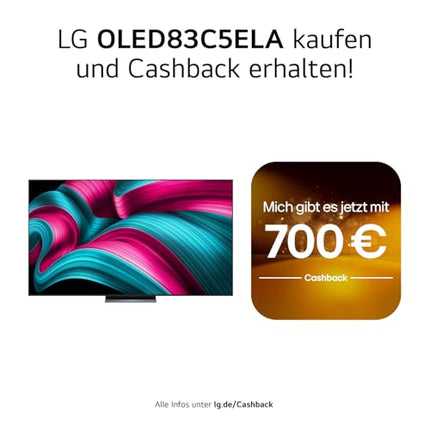 LG OLED83C5ELA TV 83-inch (210 cm) 4K OLED evo AI TV (α9 Gen8 4K AI Processor, webOS 25, 120Hz (VRR up to 144Hz)) [Model Year 2025]