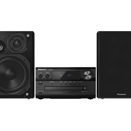 Panasonic SC-PMX90 mikrosüsteem bambuskõlaritega (Hi-Fi, kodune heli, 14 cm bassikõlar, 1,9 cm siidist kupliga kõrgsageduskõlar, 1,5 cm pieso-kõrgsageduskõlar, Bluetooth, kahekordne USB, FM-raadio, AUX 3,5 mm) - must