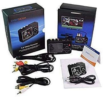 DIGITNOW! Video Grabber digitizes video tapes directly to memory card, video-to-digital converter for VCRs, VHS cassettes, Hi8, camcorders, DVDs, and VHS digitizers (black)