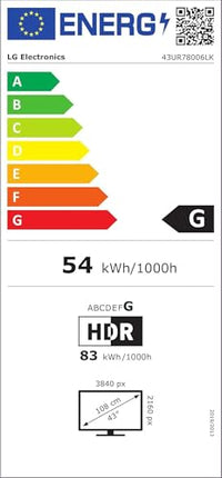 LG 43UR78006LK 109 cm (43-tolline) UHD-teler (aktiivne HDR, 60 Hz, nutiteler) [mudeliaasta 2023]
