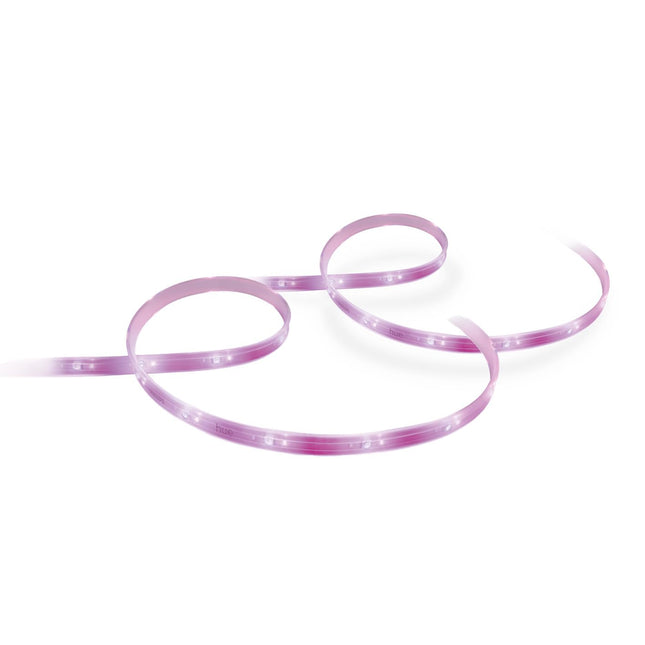 Philips Hue White &amp; Color Ambiance Lightstrip Plus Basic Set V4 (2m + 1m), dimmable LED strip for the Hue lighting system with 16 million colors, smart lighting control via voice or app